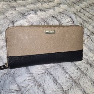 Kate Spade Two-Tone Wallet with Logo Plate